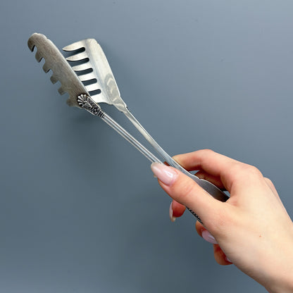 Estate Sterling Silver Buccelati  "Empire" Spaghetti Tongs