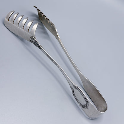 Estate Sterling Silver Buccelati  "Empire" Spaghetti Tongs