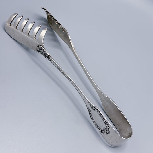 Estate Sterling Silver Buccelati  "Empire" Spaghetti Tongs