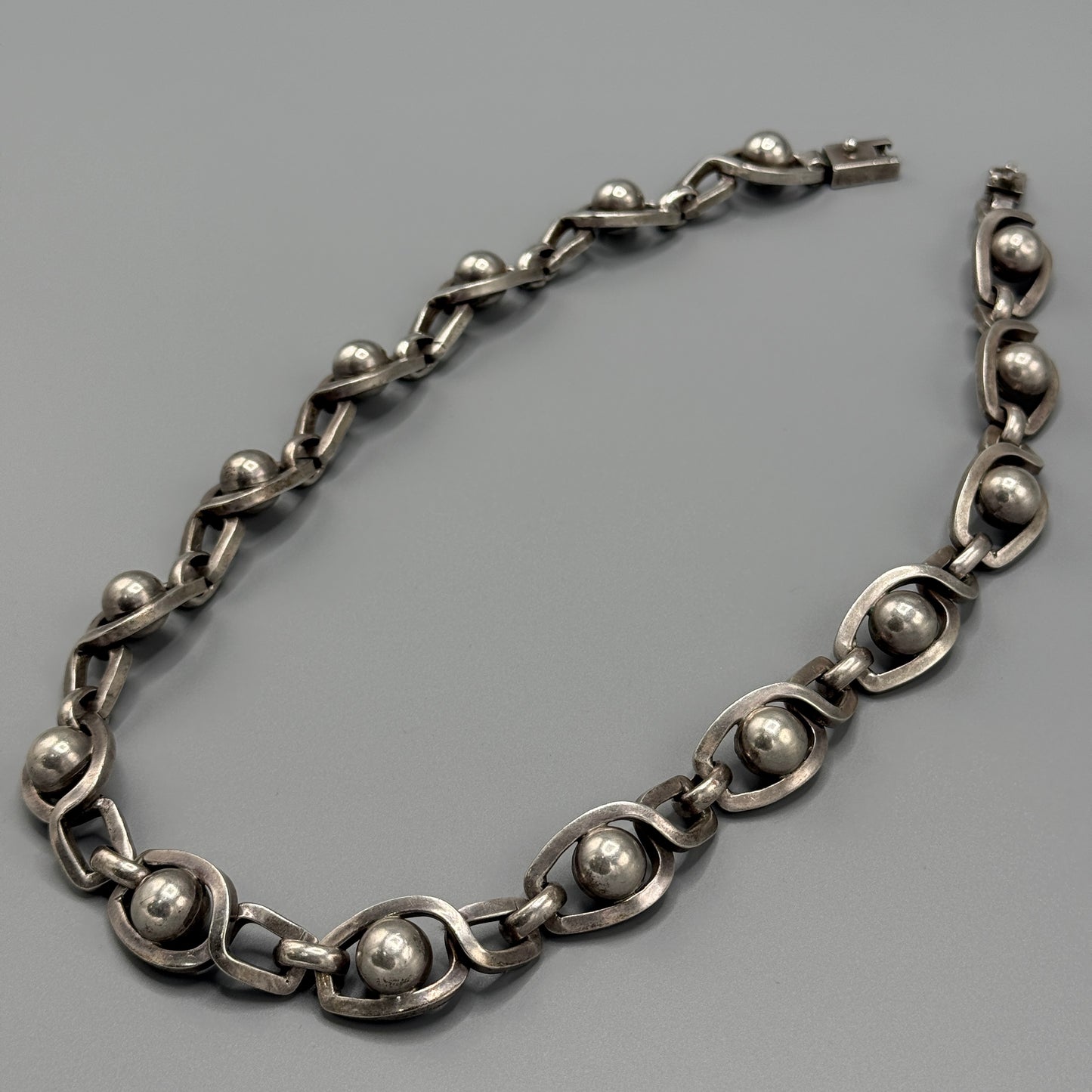 Estate Sterling Silver Eight Ball Necklace