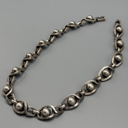 Estate Sterling Silver Eight Ball Necklace