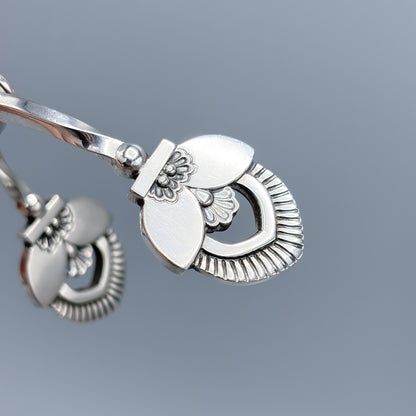 Estate Georg Jensen Sterling Silver "Cactus" Pattern Ice Tongs
