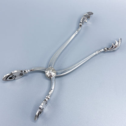 Estate Georg Jensen Sterling Silver "Cactus" Pattern Ice Tongs