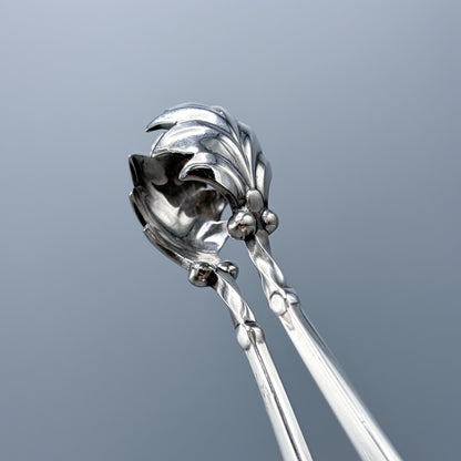 Estate Georg Jensen Sterling Silver "Cactus" Pattern Ice Tongs