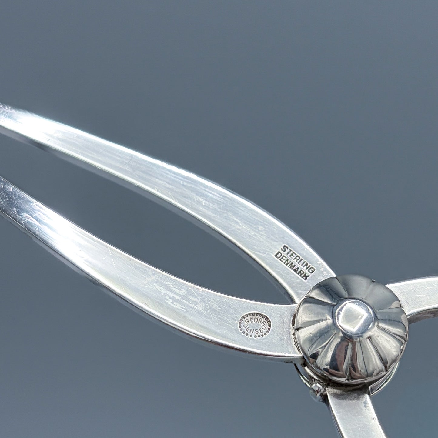 Estate Georg Jensen Sterling Silver "Cactus" Pattern Ice Tongs