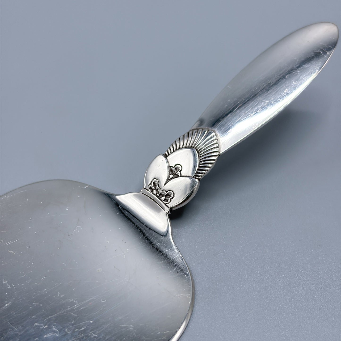 Estate Georg Jensen Sterling Silver Small Pointed  "Cactus" Pastry Server