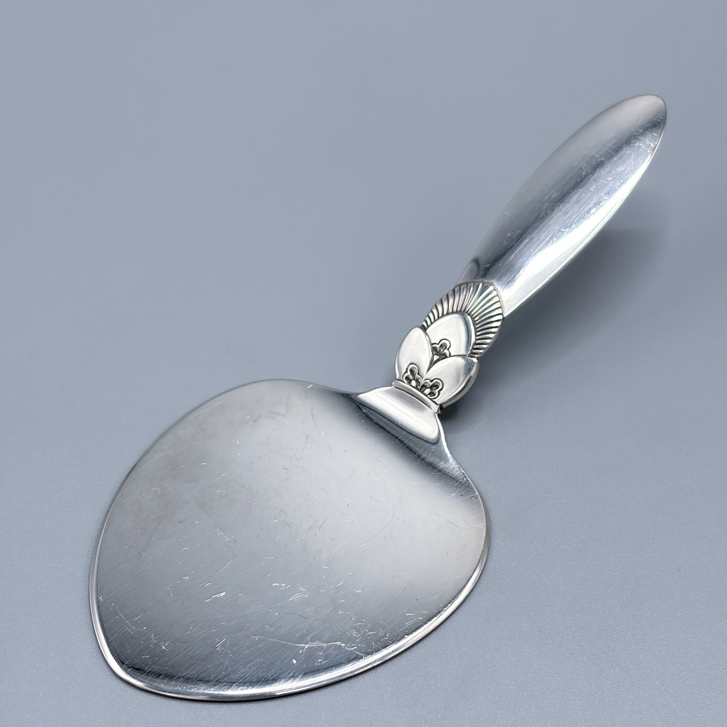 Estate Georg Jensen Sterling Silver Small Pointed  "Cactus" Pastry Server