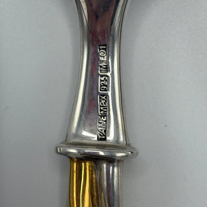 Complete Service of 12 Sterling Silver and Vermeil Candy Cane Handled Cutlery Set by Tane (80)