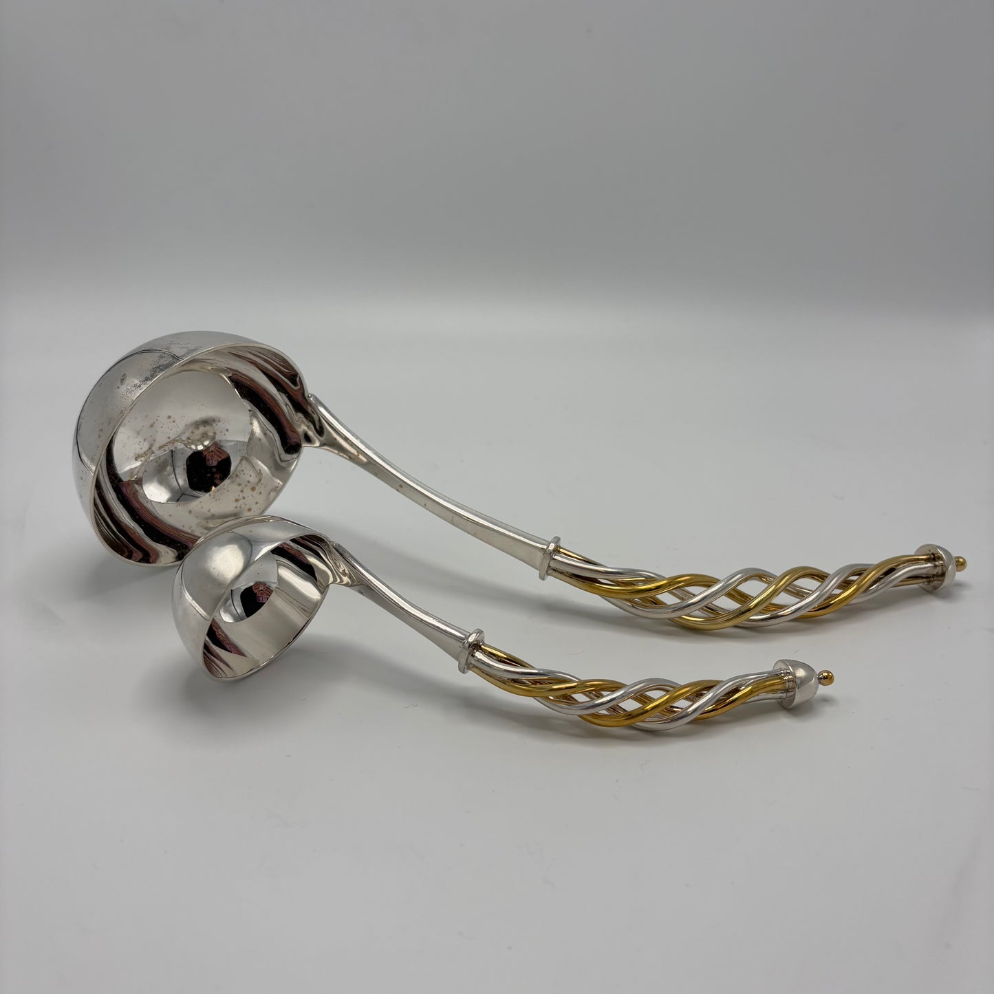 Complete Service of 12 Sterling Silver and Vermeil Candy Cane Handled Cutlery Set by Tane (80)