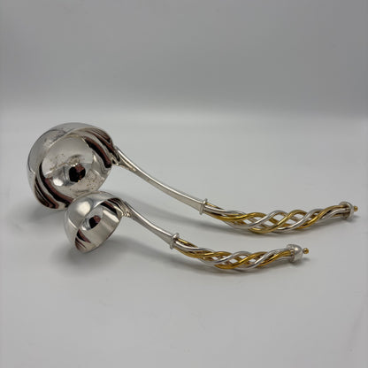 Complete Service of 12 Sterling Silver and Vermeil Candy Cane Handled Cutlery Set by Tane (80)