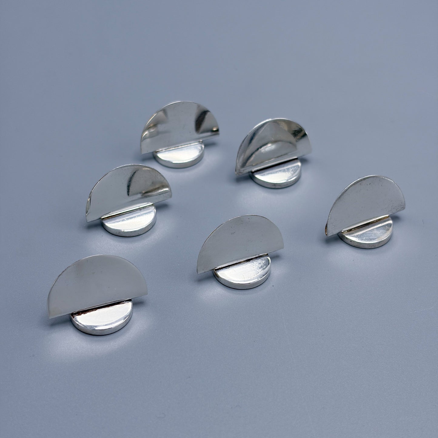 Estate Sterling Silver Set of 6 Cartier Place Card Holders