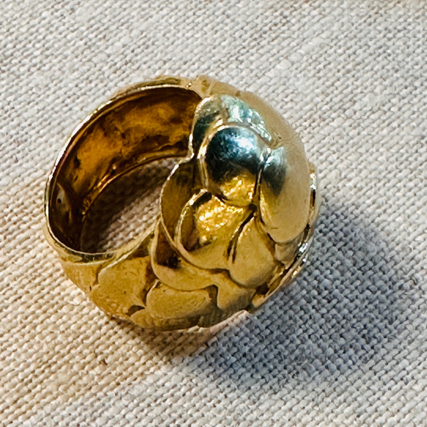 Estate 18kt Sculpted Solid Gold Ring by Cartier