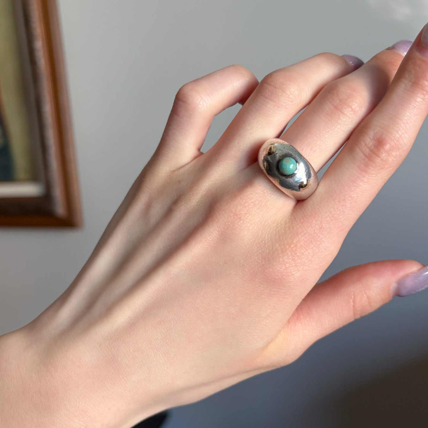 Estate Sterling Silver and Moonstone Ring by Antonio Pineda