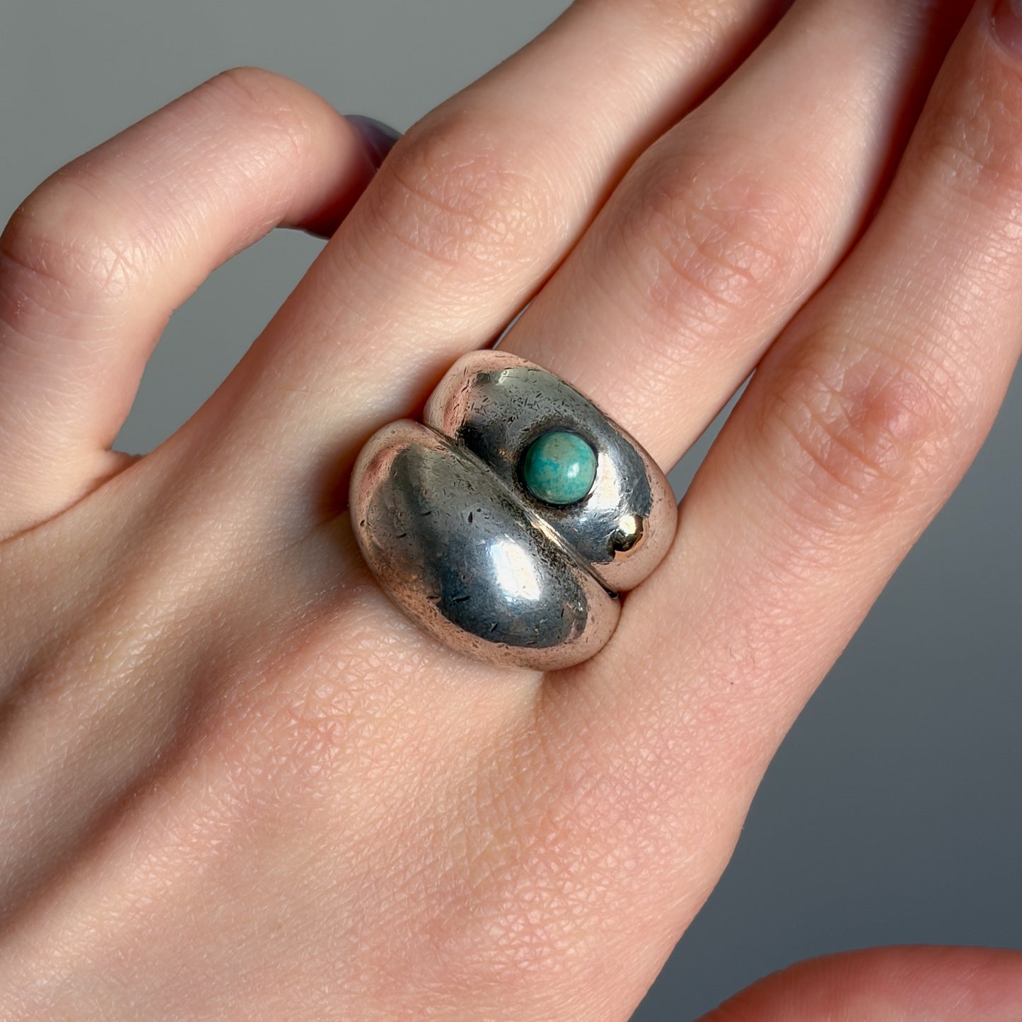 Estate Sterling Silver and Moonstone Ring by Antonio Pineda