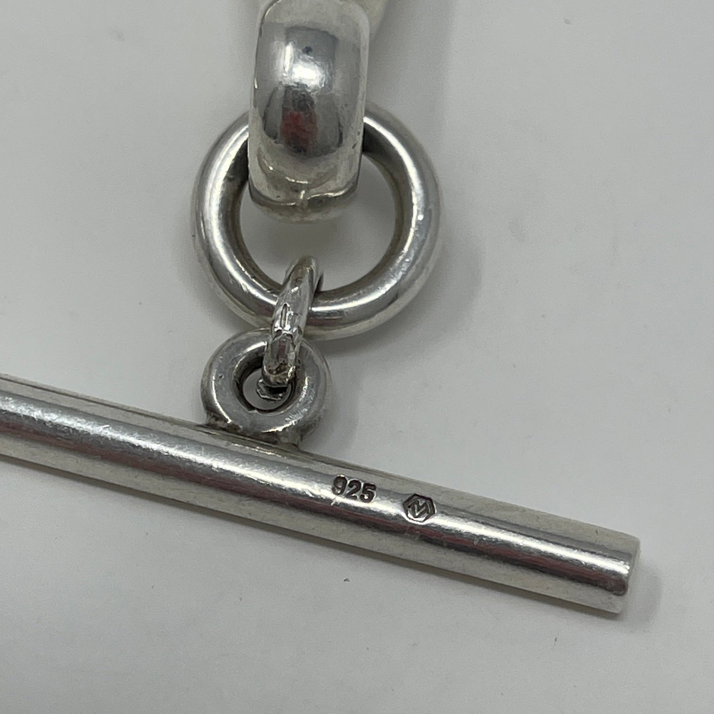 Estate Sterling Silver Heavy Teardrop-Shaped Links with Three Connecting Circles