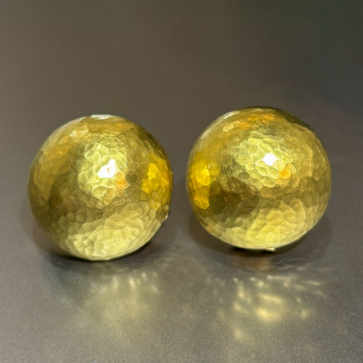 Estate Tiffany & Co. 18K Gold Hand Hammered Omega Back Earrings with Post by Paloma Picasso