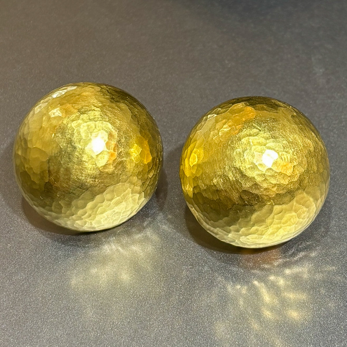 Estate Tiffany & Co. 18K Gold Hand Hammered Omega Back Earrings with Post by Paloma Picasso