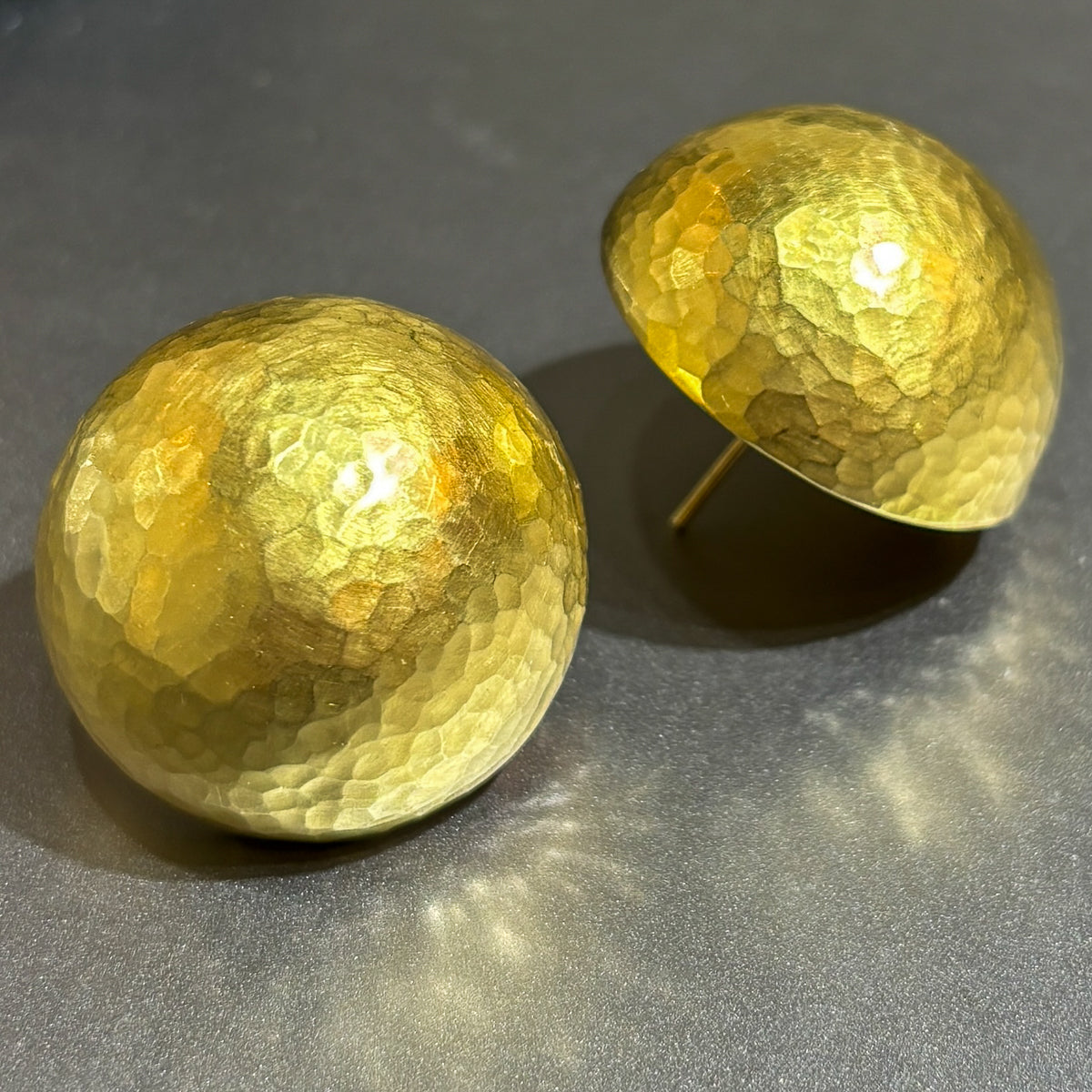 Estate Tiffany & Co. 18K Gold Hand Hammered Omega Back Earrings with Post by Paloma Picasso