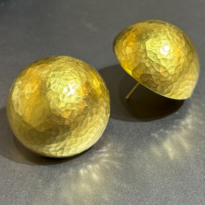 Estate Tiffany & Co. 18K Gold Hand Hammered Omega Back Earrings with Post by Paloma Picasso