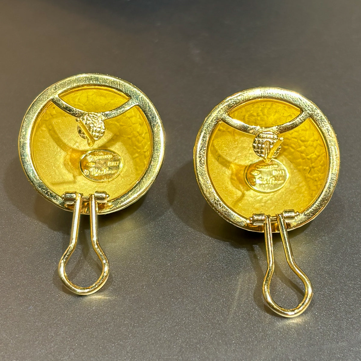 Estate Tiffany & Co. 18K Gold Hand Hammered Omega Back Earrings with Post by Paloma Picasso