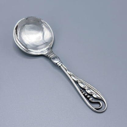 Estate Georg Jensen Sterling Silver Ornamental Foliate Small Compote Spoon no 42