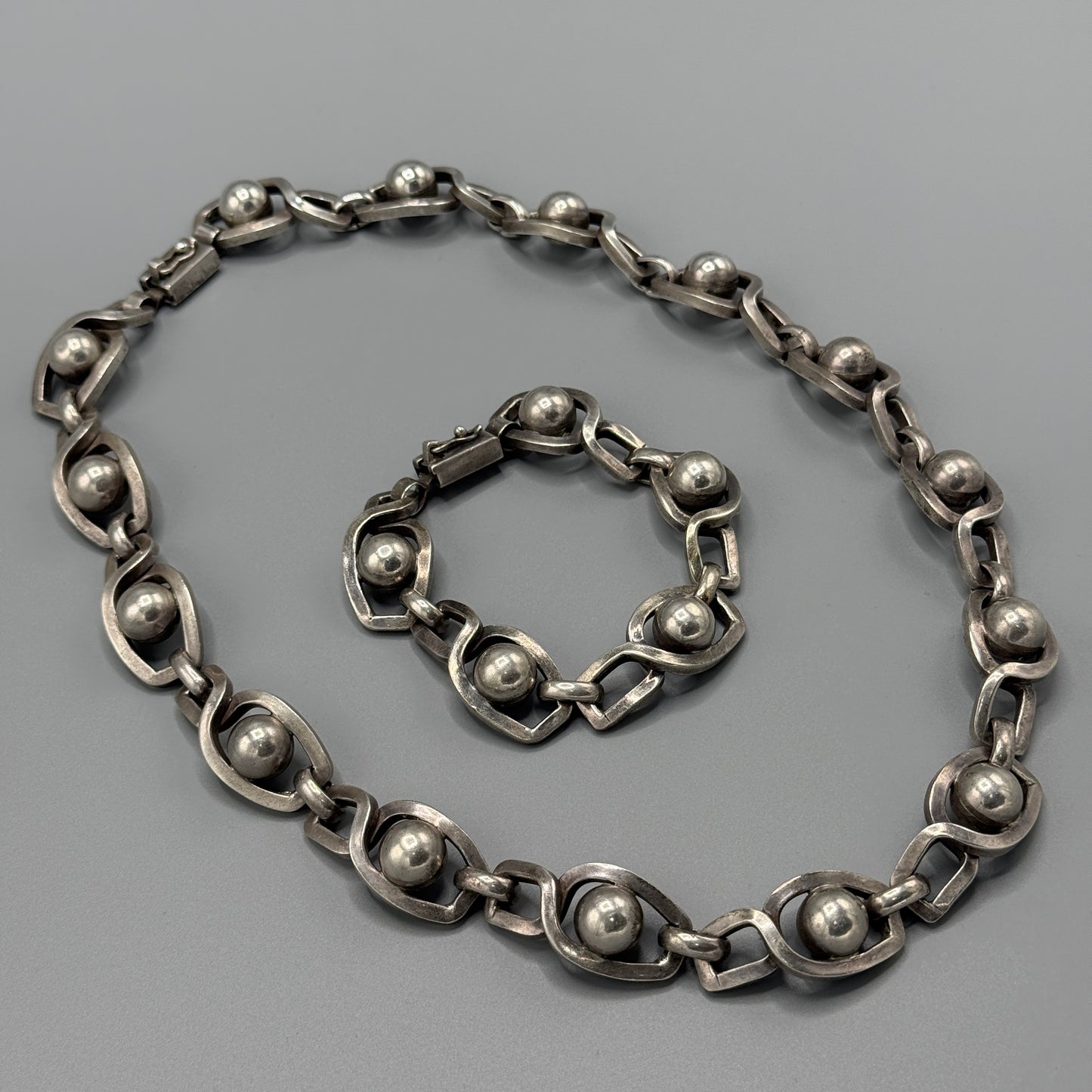 Estate Sterling Silver Eight Ball Bracelet