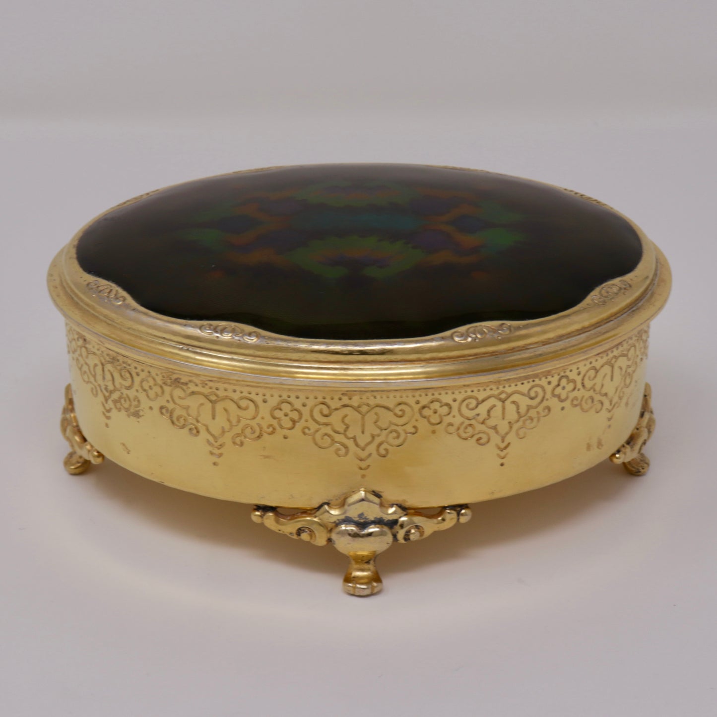 Estate David Andersen Large Sterling Guilloche and Vermeil Dresser Box