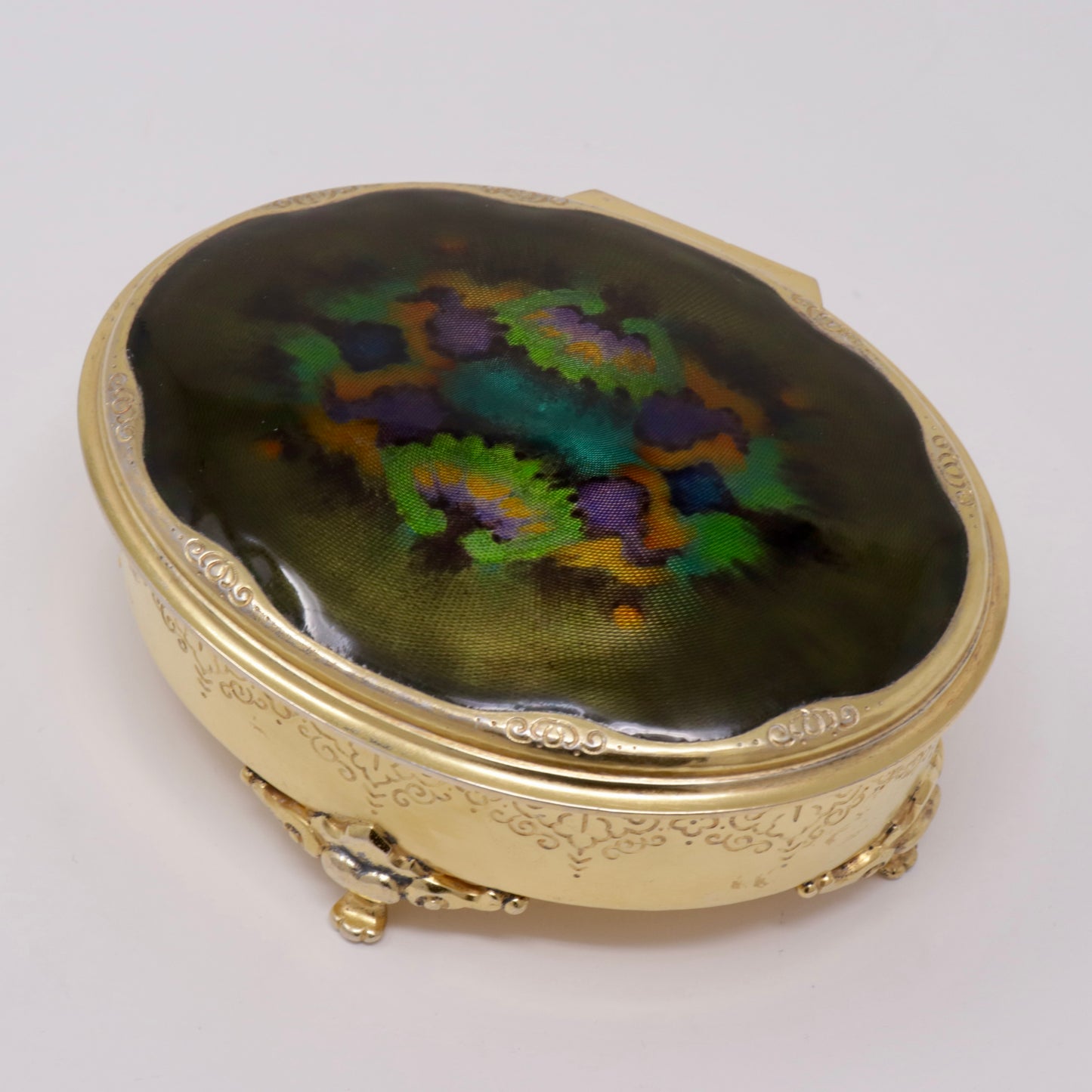 Estate David Andersen Large Sterling Guilloche and Vermeil Dresser Box