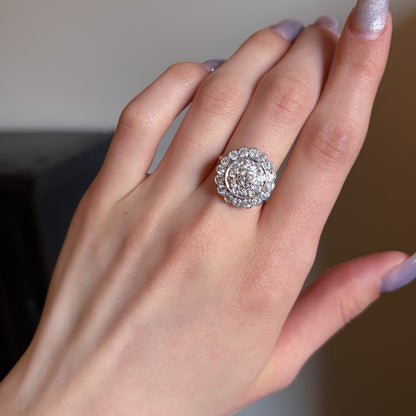 Estate Edwardian Platinum Over 18KT Yellow Gold and Diamond Ring