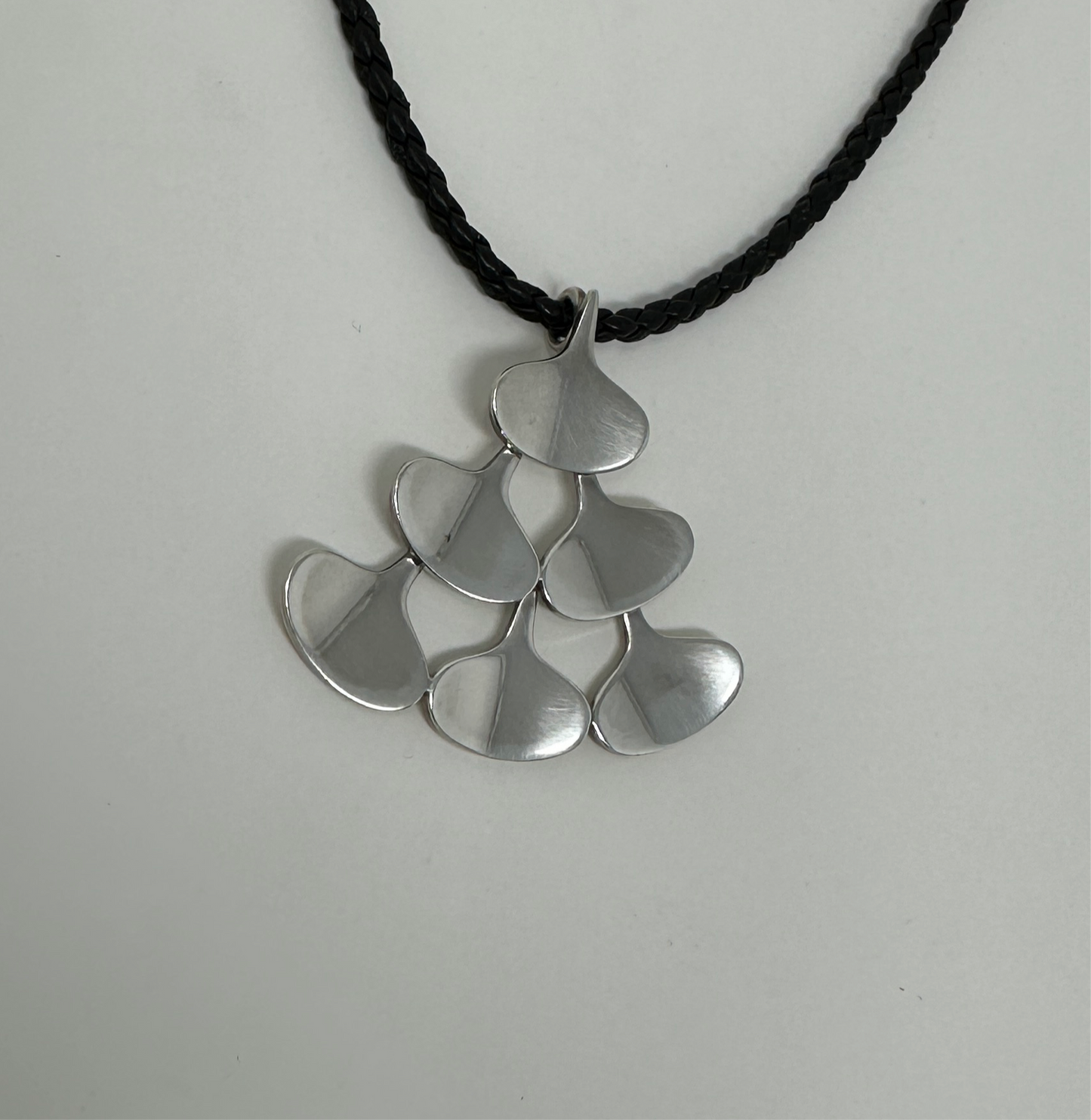 Estate Ib Bluitgen Sterling Silver Modernist Six Teardrop Tree Pendant No 15B