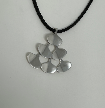 Estate Ib Bluitgen Sterling Silver Modernist Six Teardrop Tree Pendant No 15B