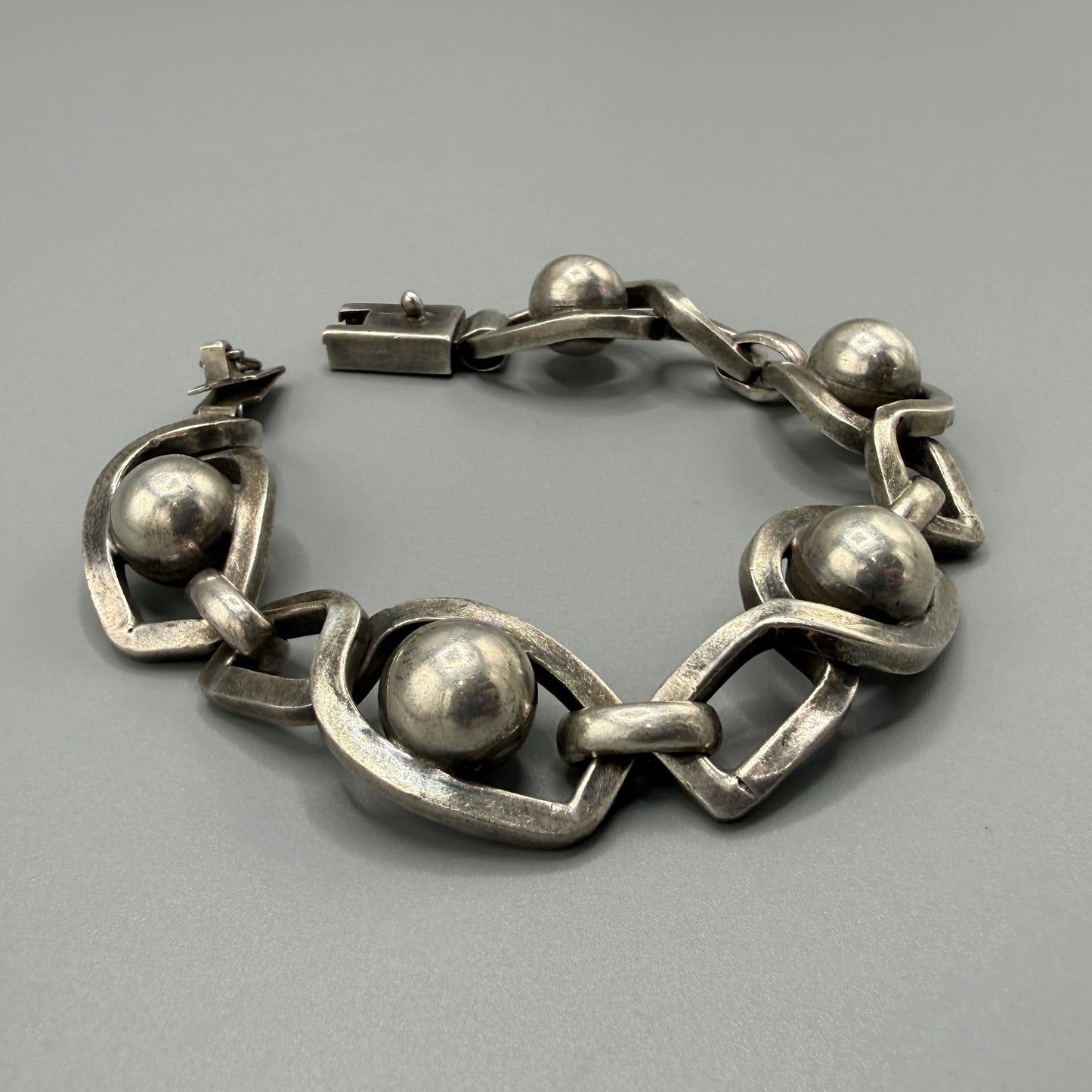 Estate Sterling Silver Eight Ball Bracelet