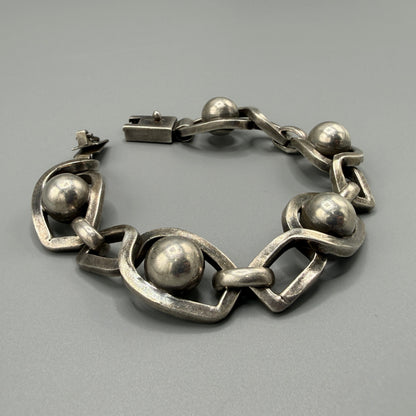 Estate Sterling Silver Eight Ball Bracelet