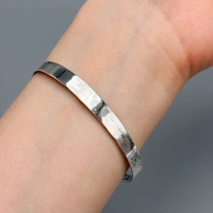 Estate Ed Levin Handmade Sterling Silver Silver Cuff w Knotted Slide Opening