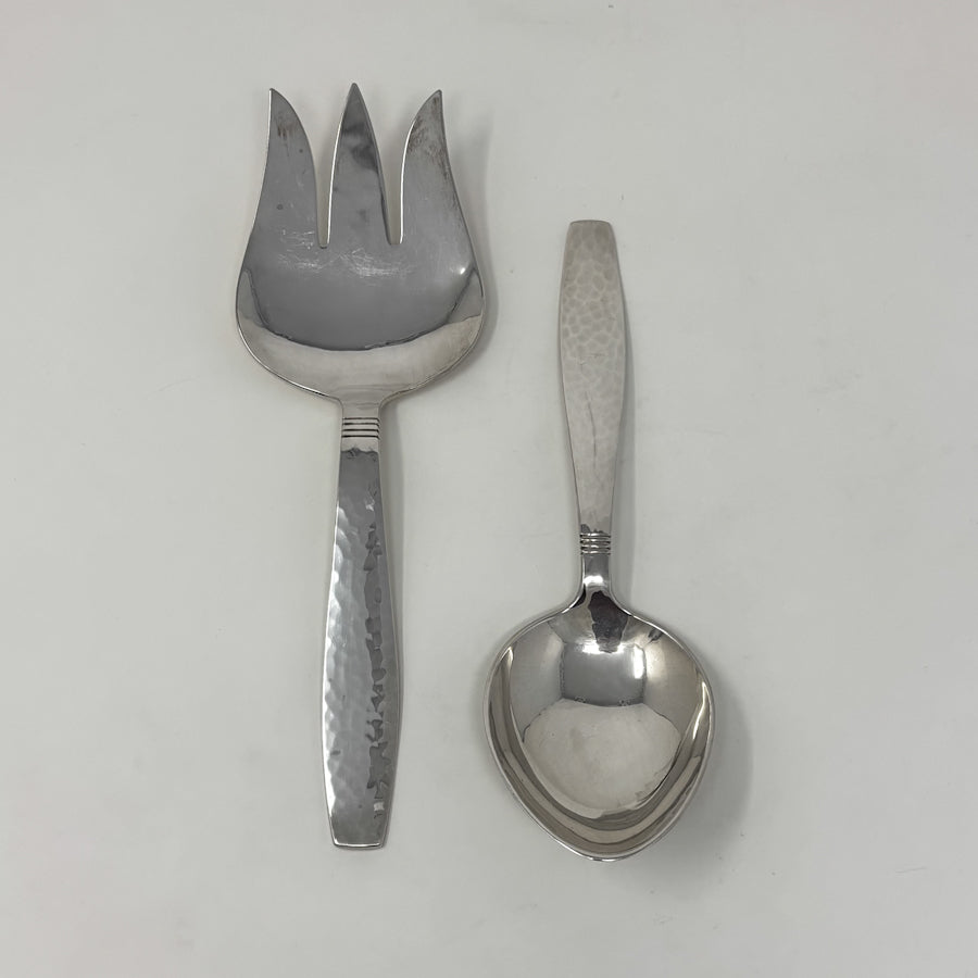 Estate Allan Adler Sterling Silver "Swedish Modern" Serving Fork & Spoon Set