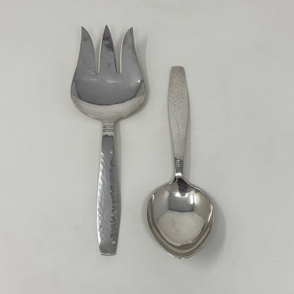 Estate Allan Adler Sterling Silver "Swedish Modern" Serving Fork & Spoon Set