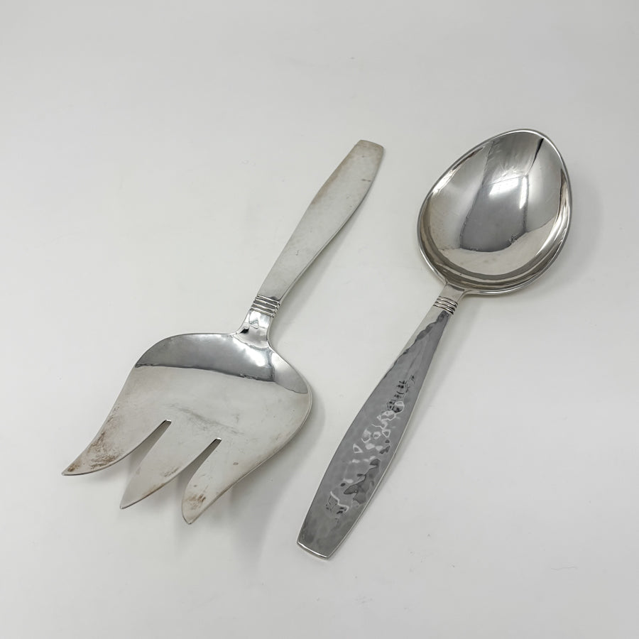 Estate Allan Adler Sterling Silver "Swedish Modern" Serving Fork & Spoon Set