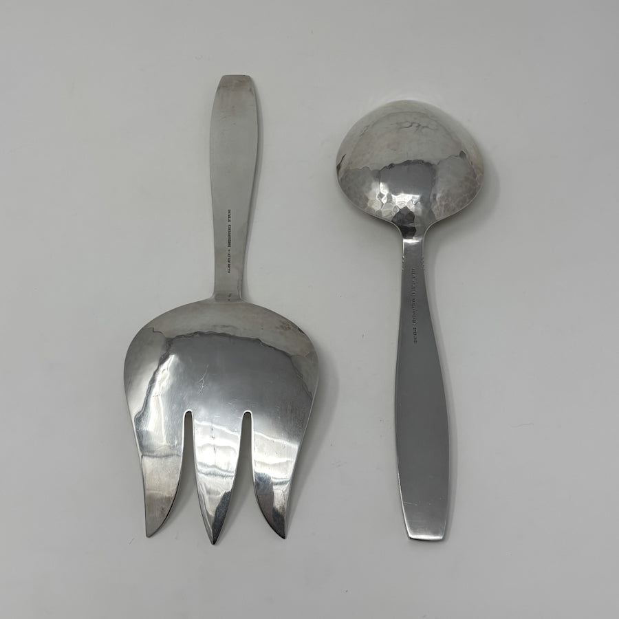Estate Allan Adler Sterling Silver "Swedish Modern" Serving Fork & Spoon Set
