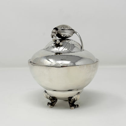 Estate Georg Jensen Sterling Silver “Blossom” Creamer and Sugar Bowl No. 2D on Tray No. 2P