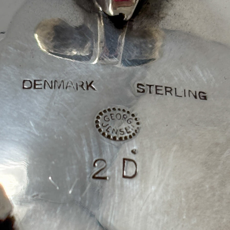 Estate Georg Jensen Sterling Silver “Blossom” Creamer and Sugar Bowl No. 2D on Tray No. 2P