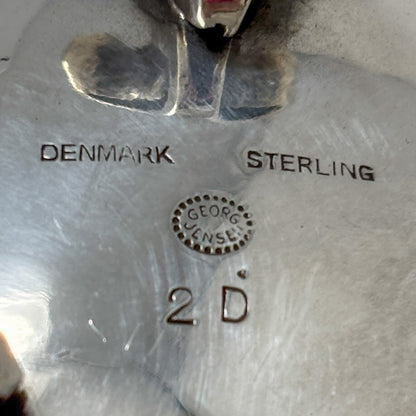 Estate Georg Jensen Sterling Silver “Blossom” Creamer and Sugar Bowl No. 2D on Tray No. 2P