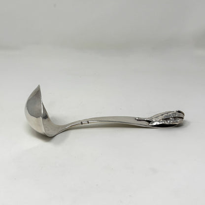 Estate Lona P. Schaeffer Handwrought Sterling Silver Sauce Ladle with Leaf Handle