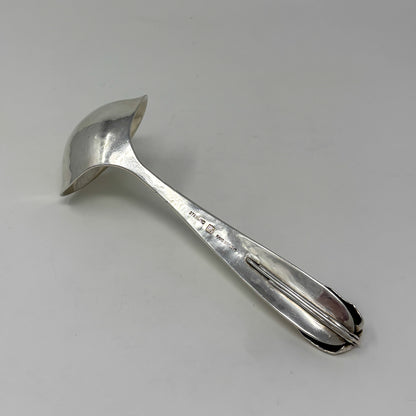 Estate Lona P. Schaeffer Handwrought Sterling Silver Sauce Ladle with Leaf Handle