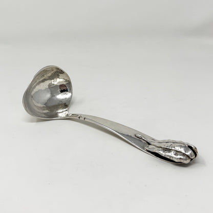Estate Lona P. Schaeffer Handwrought Sterling Silver Sauce Ladle with Leaf Handle