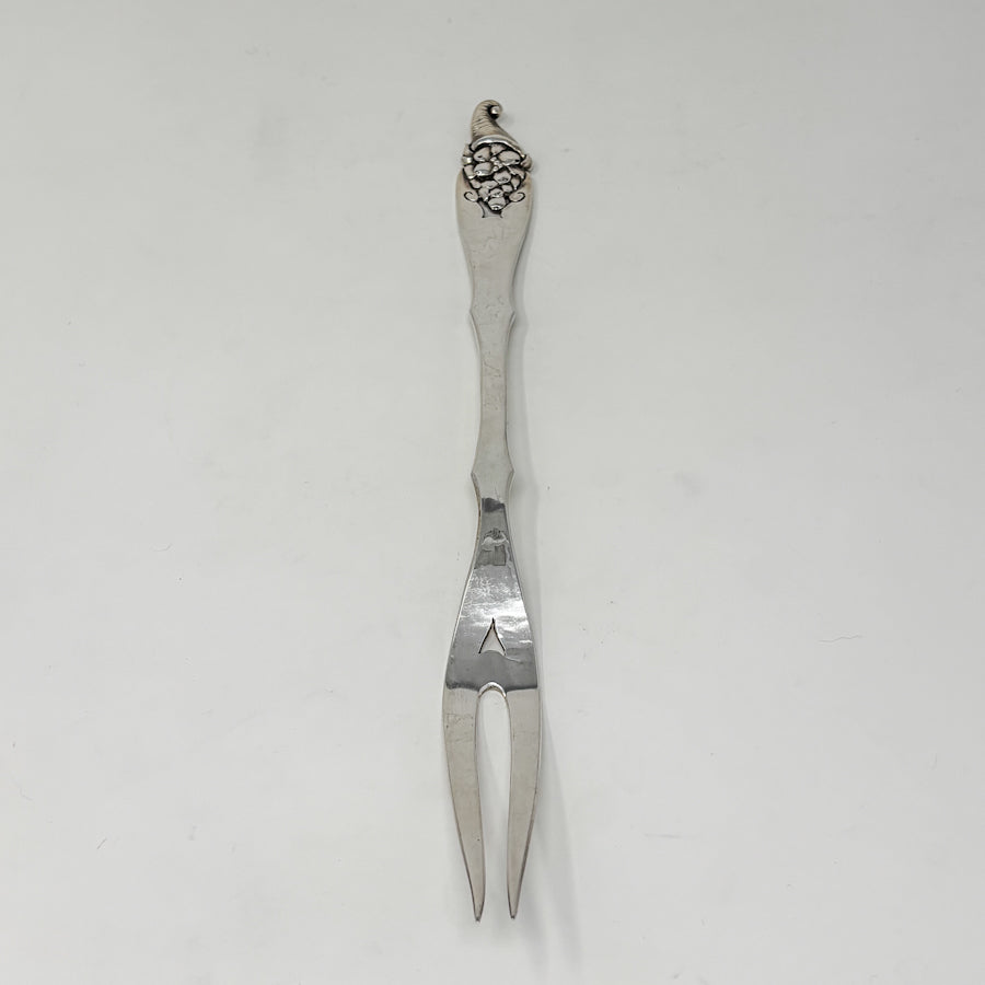 Estate Peer Smed Handwrought Sterling Silver Meat Fork “Cornucopia”