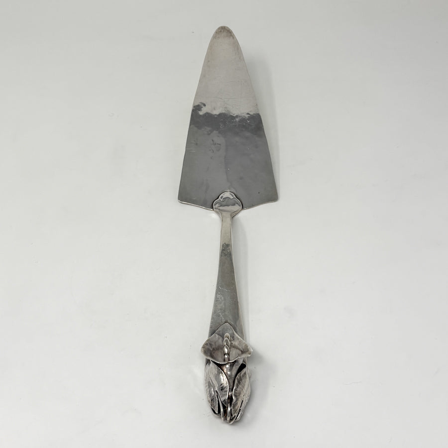 Estate Peer Smed Handwrought Sterling Silver Pie Server "Jack-in-the-Pulpit" (11")