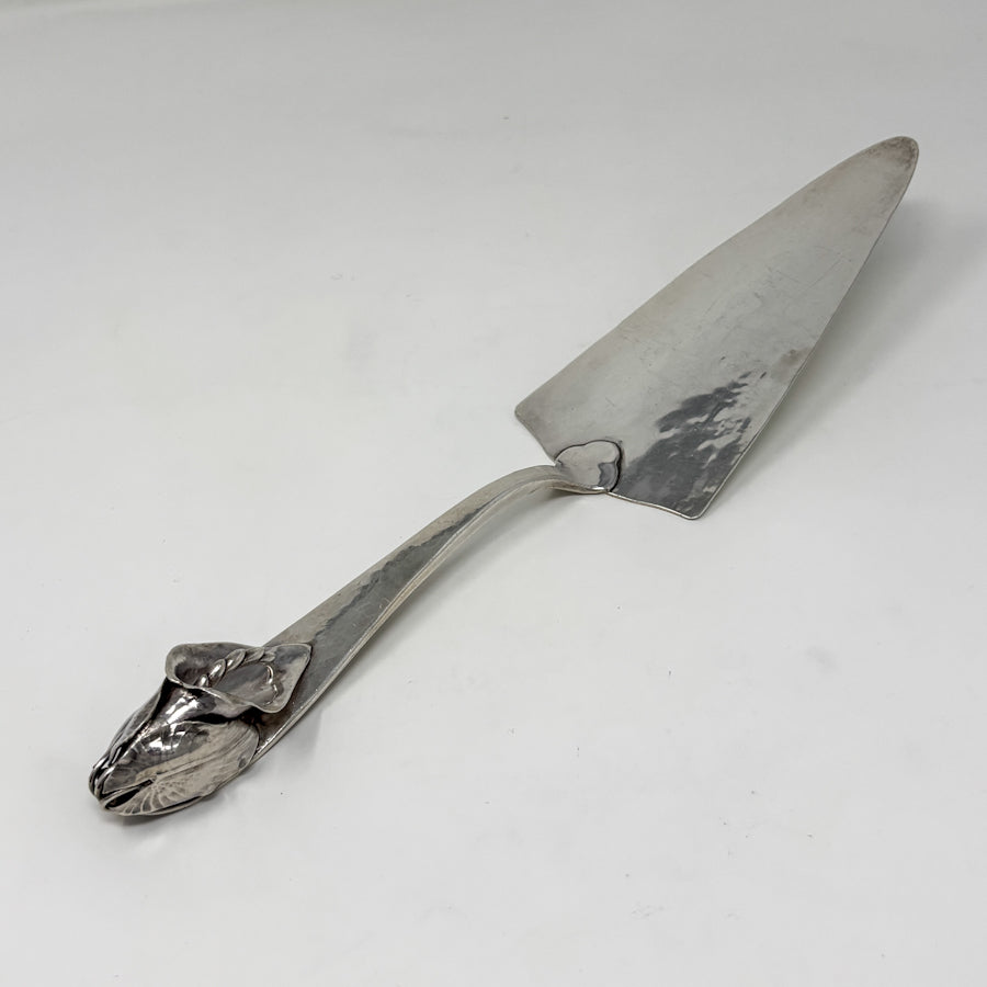 Estate Peer Smed Handwrought Sterling Silver Pie Server "Jack-in-the-Pulpit" (11")
