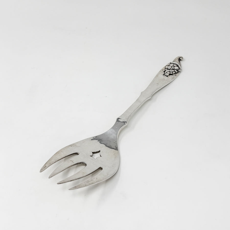 Estate Peer Smed Handwrought Sterling Silver Salad Fork & Spoon Set "Cornucopia" (2)