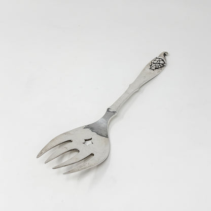 Estate Peer Smed Handwrought Sterling Silver Salad Fork & Spoon Set "Cornucopia" (2)