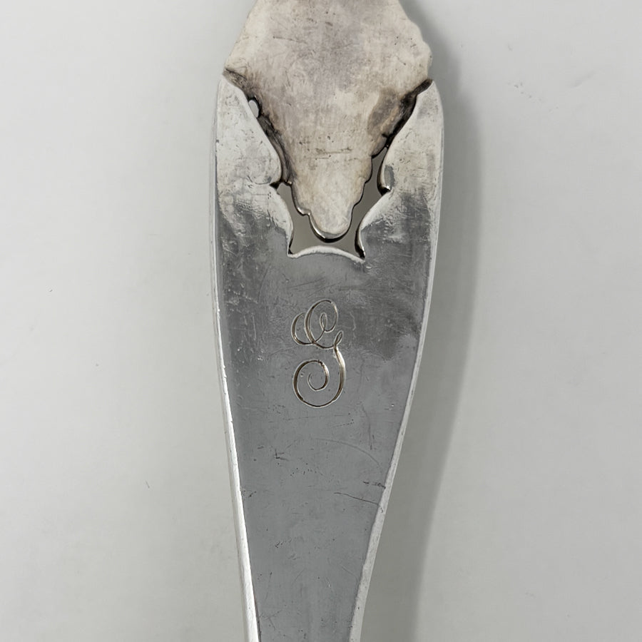 Estate Peer Smed Handwrought Sterling Silver Salad Fork & Spoon Set "Cornucopia" (2)